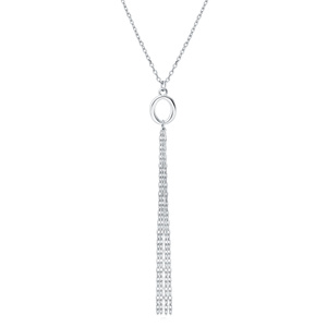 Silver (925) necklace - oval with chains
