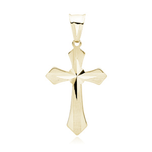 Srebrny (pr.925) pozłacany krzyżyk diamentowany