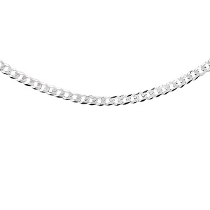 Silver (925) diamond-cut chain - curb extra flat Ø 080