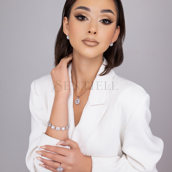Silver (925) Earrings white zirconia