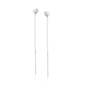 Silver (925) earrings - heart with white zirocnias