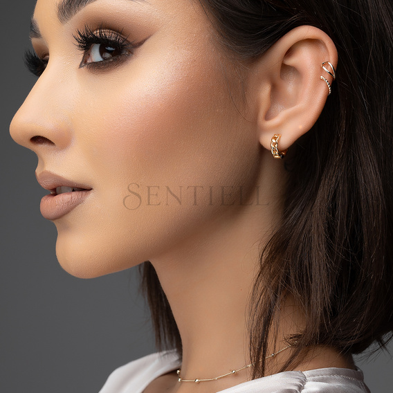 Silver (925) gold-plated criss-cross ear-cuff