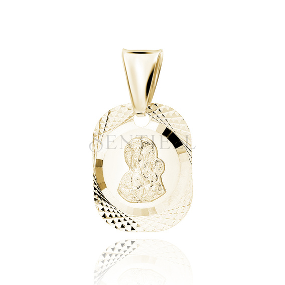 Silver (925) gold-plated pendant diamond cut - Blessed Virgin Mary / Black Madonna of Czestochowa