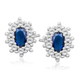 Silver (925) Earrings sapphire colored zirconia