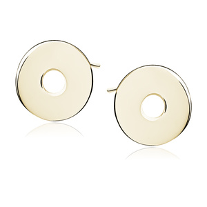 Silver (925) earrings celebrity, gold-plated circles