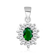 Silver (925) pendant emerald colored zirconia