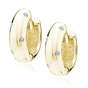 Silver (925) gold-plated earrings hoop with zirconias