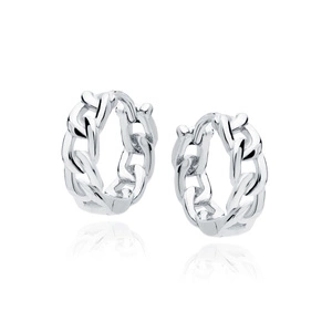 Silver (925) earrings - chain imitation