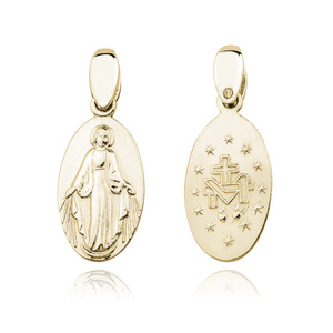 Silver (925) gold-plated doublesided pendant - Miraculous Virgin Mary / Blessed Virgin Mary