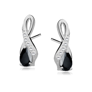 Silver (925) earrings with black zirconia