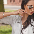 Silver (925) bracelet white zirconia