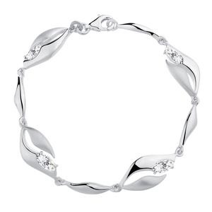 Silver (925) bracelet white zirconia