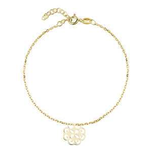 Silver (925) bracelet with open-work pendant, gold-plated