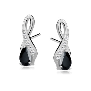 Silver (925) earrings with black zirconia