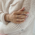 Silver (925) subtle ring with ruby zirconias - Infinity
