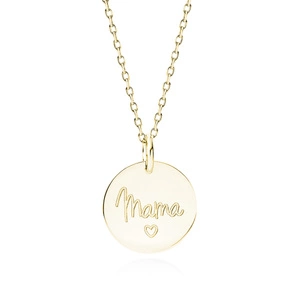 Silver (925) gold-plated necklace with white engraving - mama
