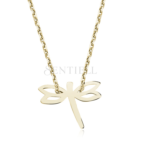 Gold necklace with dragonfly