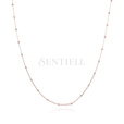 Silver rose gold-plated necklace (925) diamond cut anchor with balls