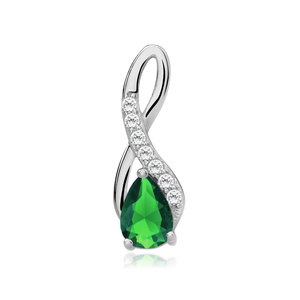 Silver (925) pendant with emerald zirconia