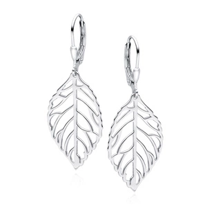 Silver (925) earrings leaf