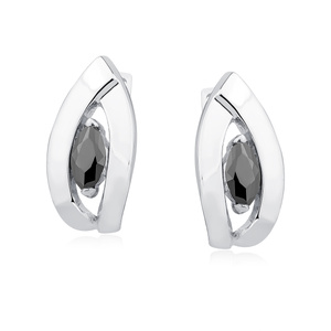 Silver (925) Earrings black zirconia