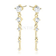 Silver (925) gold-plated earrings with white zirconias