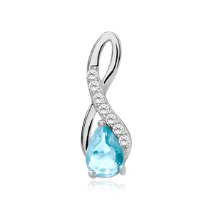 Silver (925) pendant with aquamarine zirconia