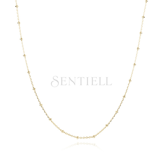 Silver gold-plated necklace (925) diamond cut anchor with balls