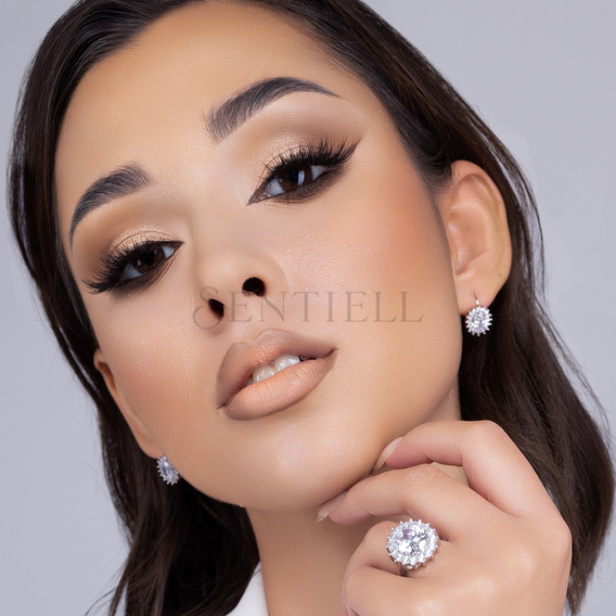 Silver (925) Earrings white zirconia