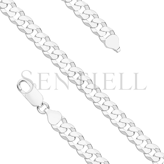 Silver (925) diamond-cut bracelet - curb extra flat Ø 180