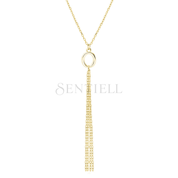 Silver (925) gold-plated necklace - oval with chains