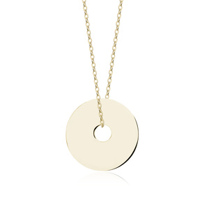Gold necklace with circle