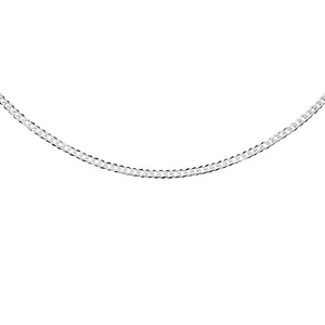 Silver (925) diamond-cut chain - curb extra flat Ø 040 rhodium-plated