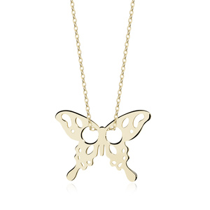 Gold necklace with butterfly