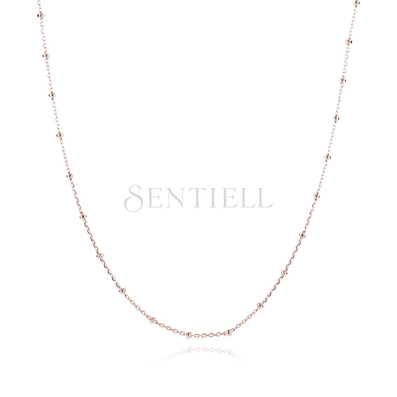 Silver rose gold-plated necklace (925) diamond cut anchor with balls