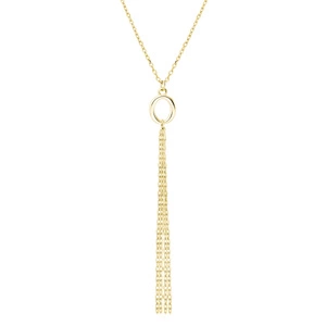 Silver (925) gold-plated necklace - oval with chains