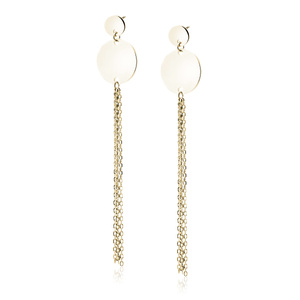 Silver (925) gold-plated earrings - circles with chains