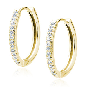 Silver (925) gold-plated earrings hoop with zirconia