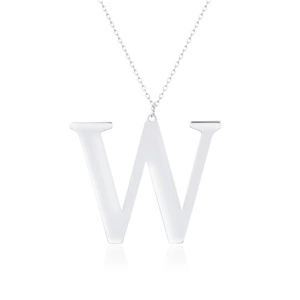 Silver (925) necklace - letter W