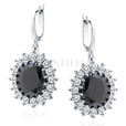 Silver (925) Earrings black colored zirconia