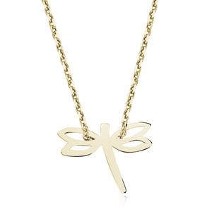 Gold necklace with dragonfly