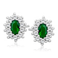 Silver (925) Earrings emerald colored zirconia