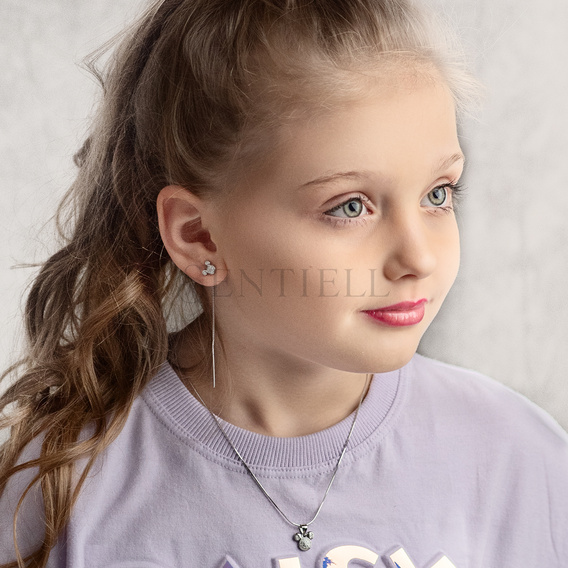 Silver (925) pendant mouse with white zirconias